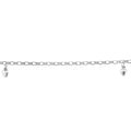 Sterling Silver Figaro Anklet With Three Hearts