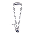 Sterling Silver Oval Figaro ID Childs Padlock Blue Bird Bracelet