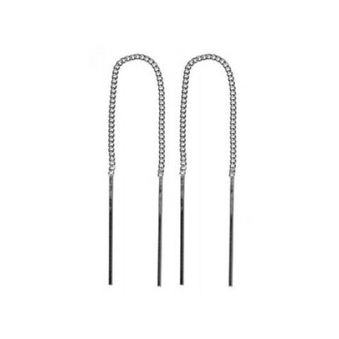 Sterling Silver Italian Thread Earrings