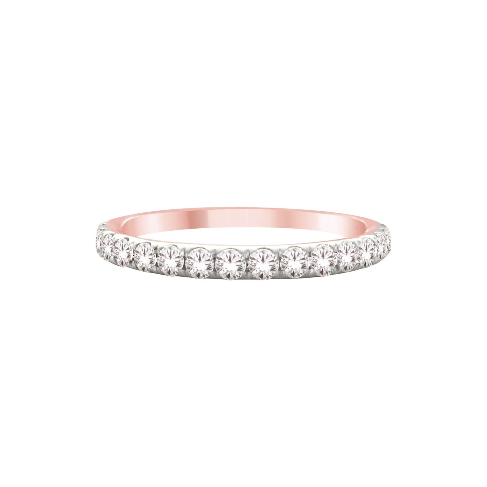 14ct Rose Gold Claw Set Diamond Wedding Ring