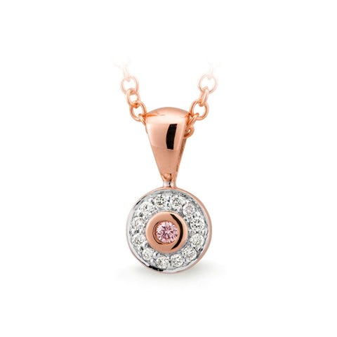 9ct Rose Gold Australian Pink Diamond Cluster Pendant
