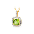 9ct Yellow Gold Peridot & Diamond Pendant