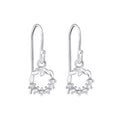 Sterling Silver Cubic Zircoina Set Christmas Wreath Hook Earrings