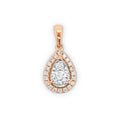 9ct Rose Gold Diamond Set Pear Pendant