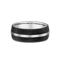 Men's 9ct White Gold And Carbon Fibre Wedding Ring