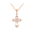 9ct Rose Gold Filigree Cubic Zirconia Set Cross