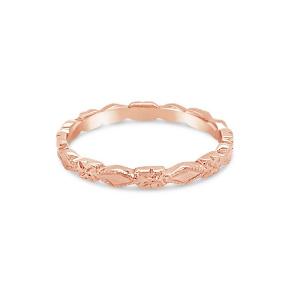9ct Rose Gold Ladies Faceted Wedding Ring