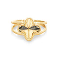 9ct Yellow Gold Four Leaf Clover Ring With Beaded Edges