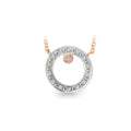 9ct Two Tone Australian Pink Diamond Set Circle Necklace