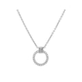 9ct White Gold Diamond Open Circle Necklace
