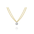 9ct White & Yellow Gold Bezel Set Diamond Pendant