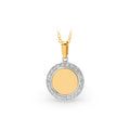 9ct Yellow Gold Diamond Engravable Disc Pendant