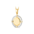 9ct Yellow Gold Diamond Oval Plain Engravable Disc Pendant