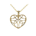 9ct Yellow Gold Diamond Set Filigree Heart Pendant