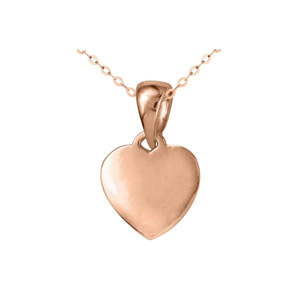 9ct Rose Gold 10mm Heart Engravable Pendant