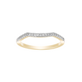 9ct Yellow Gold Curved Diamond Wedding Ring