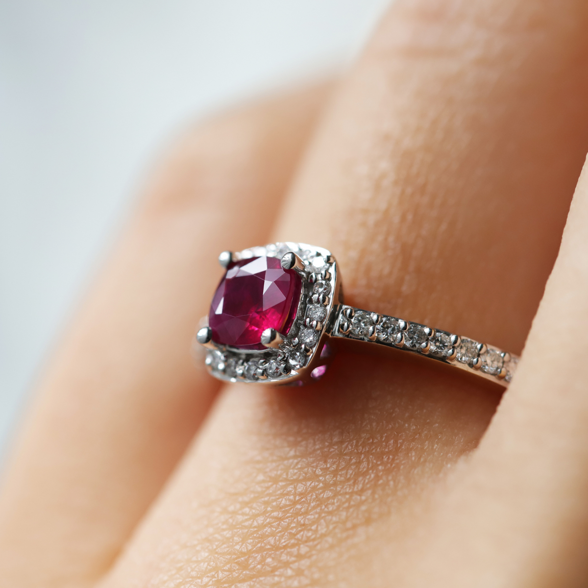9ct Yellow Gold Ruby & Diamond Ring