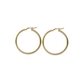 Yellow Gold Plated Plain Hoop Earrings