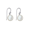 Sterling Silver 12mm Coin Pearl Hook Earrings