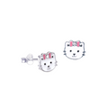 Sterling Silver Cat Stud Earrings