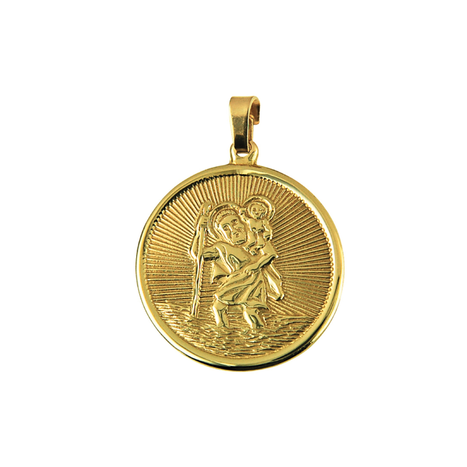 9ct Yellow Gold Large St Christopher Pendant
