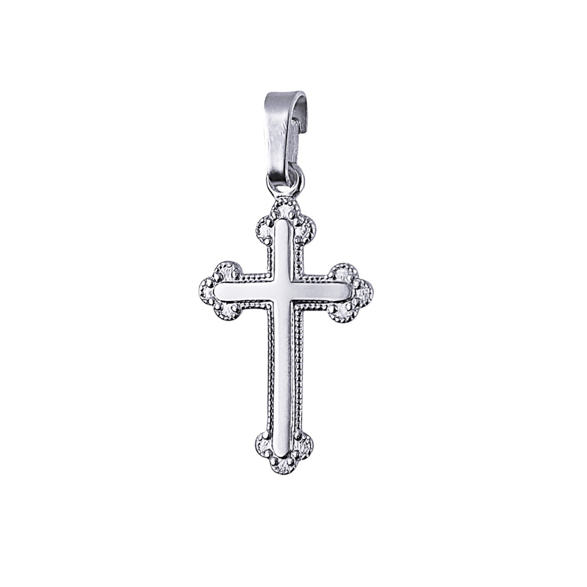9ct White Gold Fancy Cross