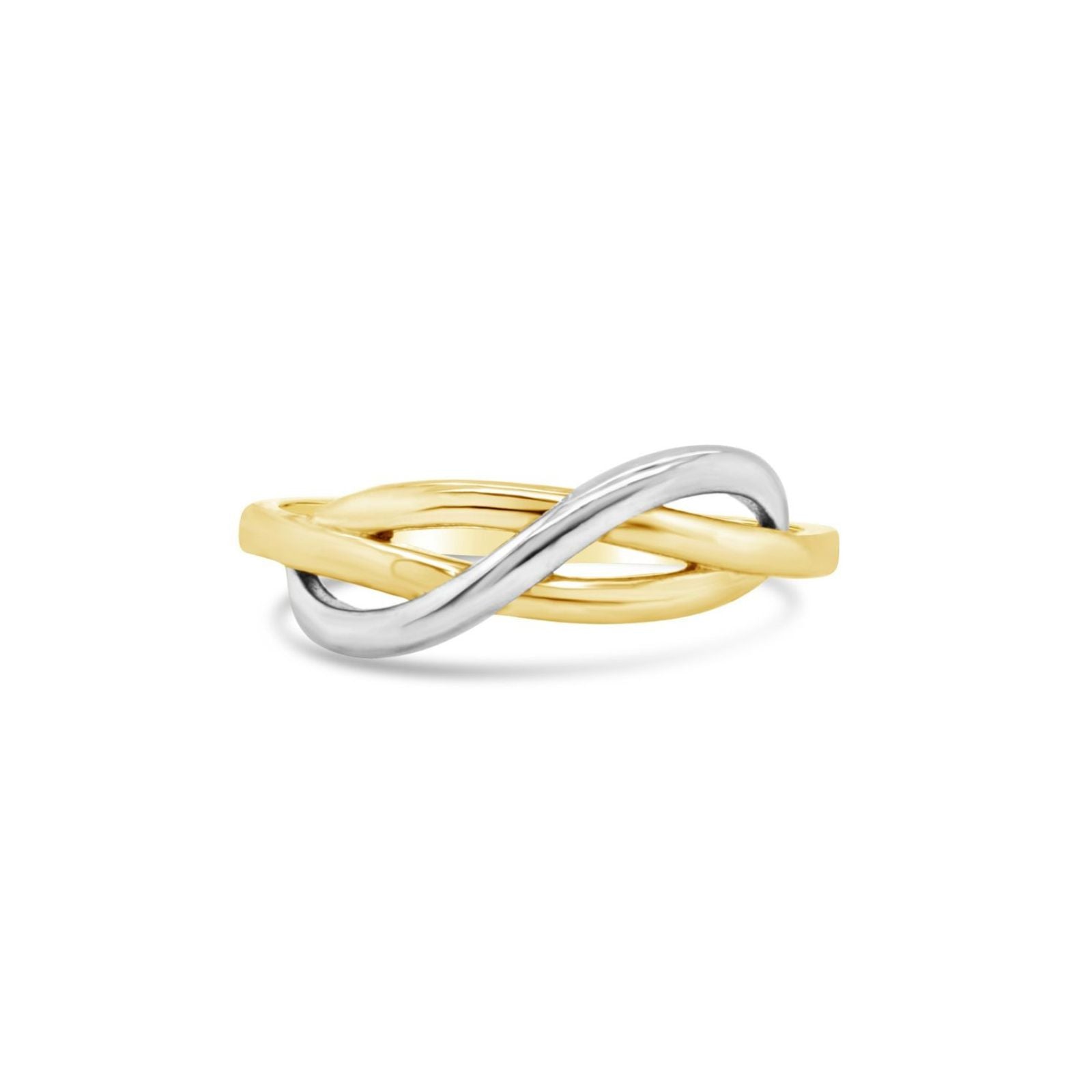 9ct Yellow And White Gold Interlocking Swirl Ring