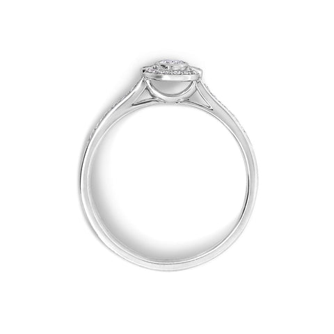 18ct White Gold 0.35ct Oval Natural Diamond Engagement Ring - alternate view