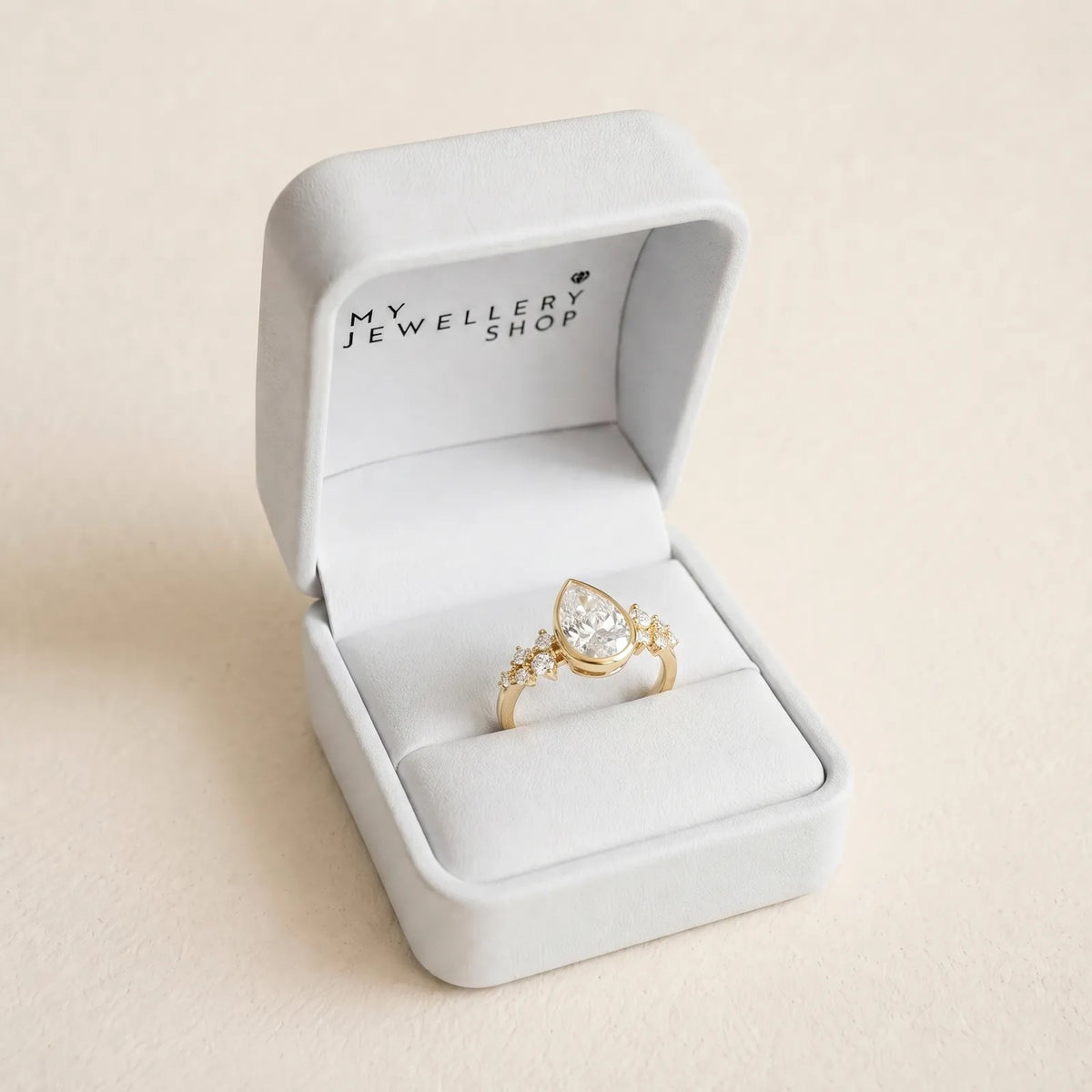 18ct Yellow Gold Pear Lab Grown Diamond Engagement Ring