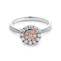 0.55ct Round Natural Australian Pink & White Diamond Ring