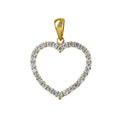 9ct Yellow Gold Open Heart Pendant With Cubic Zirconia