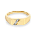 9ct Yellow Gold Diamond Set Gents Engravable Signet Ring