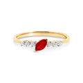 18ct Yellow Gold Natural Ruby & Diamond Ring