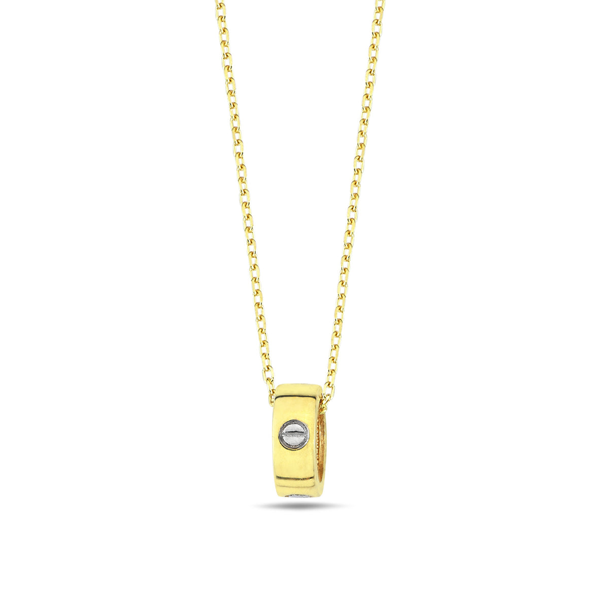9ct Yellow Gold Screw Head Motif Necklace