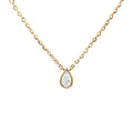 10ct Yellow Gold Pear Shape Lab Grown Diamond Necklace