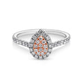 0.48ct Pear Natural Australian Pink Diamond Cluster Ring
