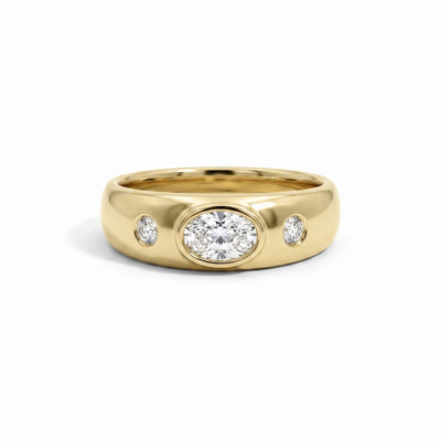 9ct Yellow Gold Oval Lab Grown Diamond Ring