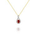 9ct Yellow Gold Ruby And Diamond Pendant