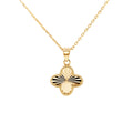 9ct Yellow Gold Beaded Four Leaf Clover Pendant