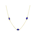 9ct Yellow Gold Chain Stationed With Oval Created Sapphires