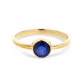 9ct Yellow Gold Round Bezel Set Sapphire Ring