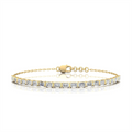 9ct Yellow Gold Emerald Cut Lab Grown Diamond Tennis Bracelet