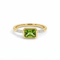 9ct Yellow Gold Peridot & Lab Grown Diamond Dress Ring