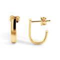 9ct Yellow Gold Wide Half Hoop Stud Earrings