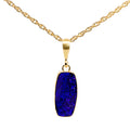 9ct Yellow Gold Solid Australian Boulder Opal Pendant