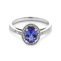 9ct White Gold Tanzanite And Diamond Ring