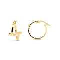 9ct Yellow Gold Double Cross Hoop Earring