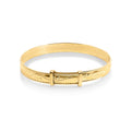 9ct Yellow Gold 5mm Baby Rope Edge Engraved Expanding Bangle