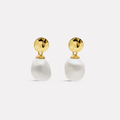 Najo Ocean Drift Yellow Gold Plated Pearl Earrings