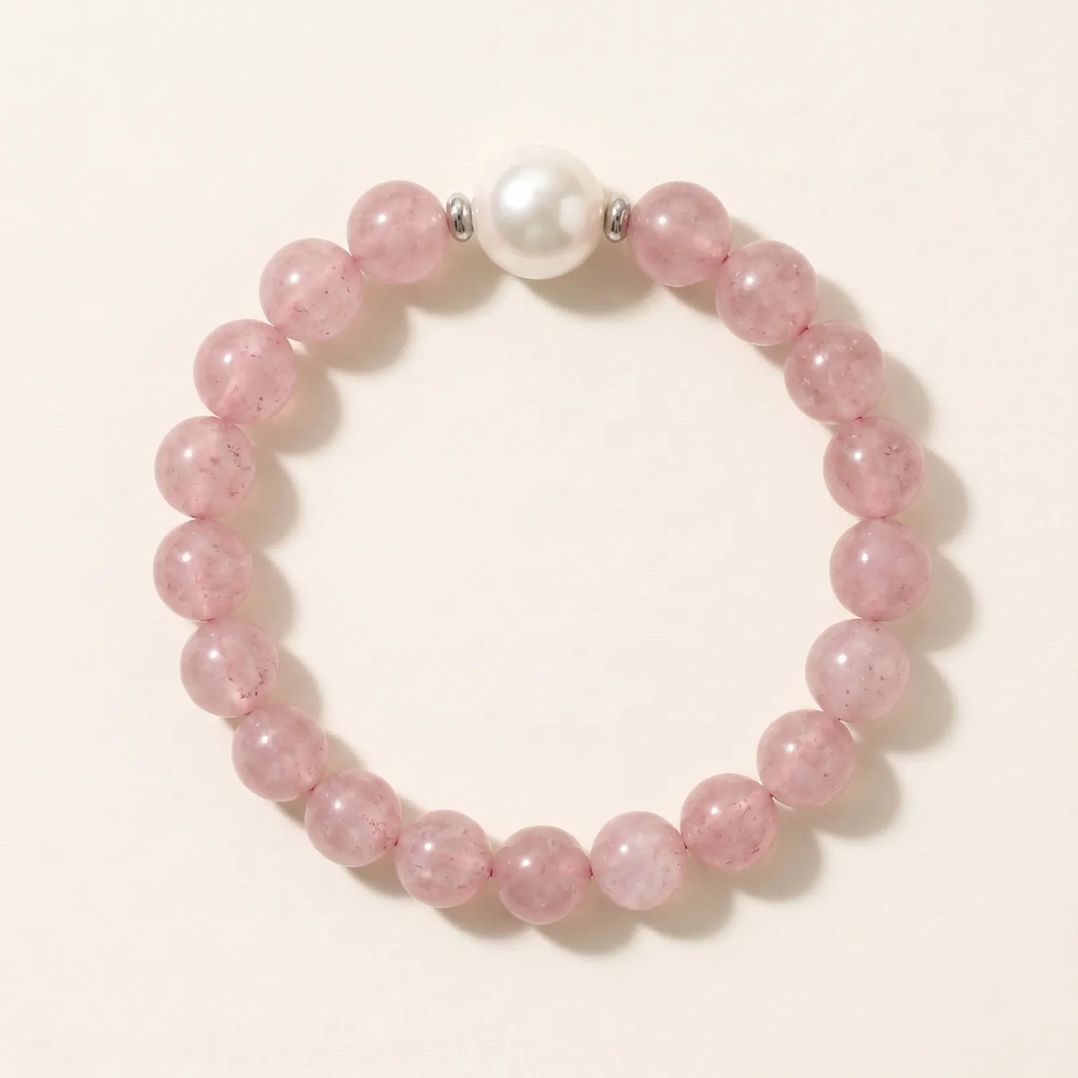 Rose Quartz And Freshwater Pearl Bracelet